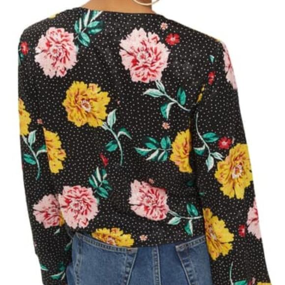 Topshop Floral Polka Dot Jacquard Top 6 - Picture 4 of 9